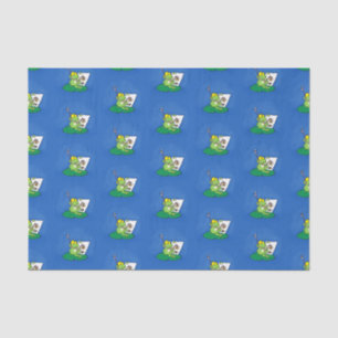 Papel De Seda Imagem engraçada de desenho animado do sapo verde