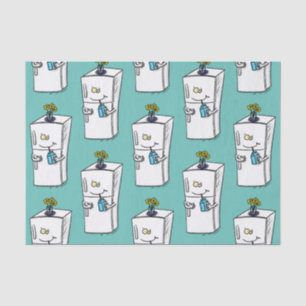 Papel De Seda Imagem engraçada do desenho do frigorífico