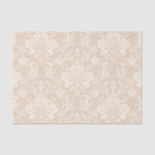 Papel De Seda Imagem Romântica Chic Floral Damask-Cream