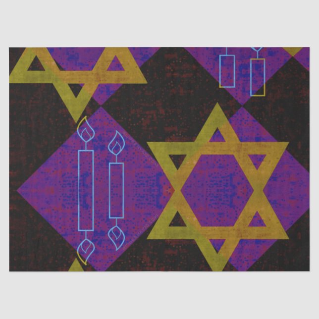 Papel De Seda Imagem temática de Hanukkah da SlipperyJoe's amare (Frente )