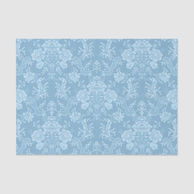 Papel De Seda Imobilizante Romântico Chic Floral Damask-Pastel A (Frente )