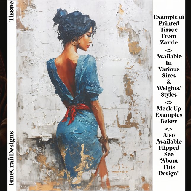 Papel De Seda Impasto Estilo de Óleo,Dama Escura na Decoupage EL (Criador carregado)