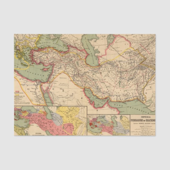 Papel De Seda Impérios antigos dos persas, macedónios do mundo (Frente )