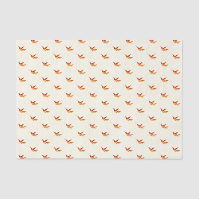 Papel De Seda "Impetuosamente um" impressão do colibri (Frente )