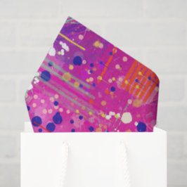 Papel De Seda Impressão Abstrata Jubileu Magenta