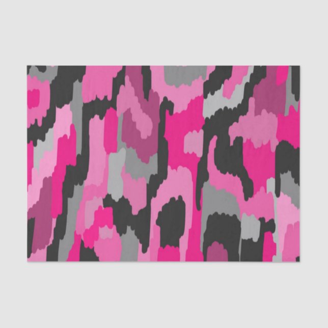 Papel De Seda Impressão Abstrato a rosa e preto (Frente )