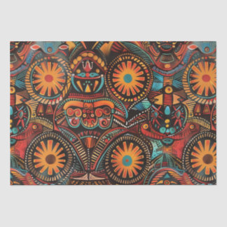 Papel De Seda "Impressão Ancestral do Eterno" ciano vibrante, lu
