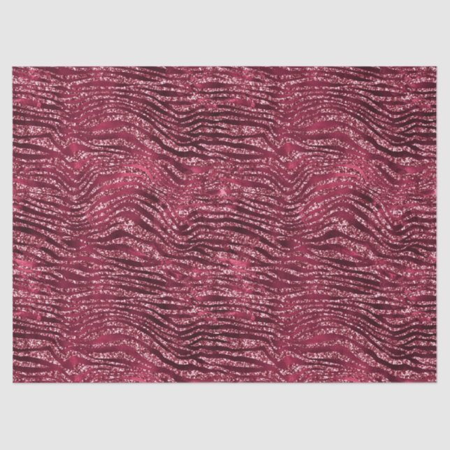 Papel De Seda Impressão Animal com Glitter Vermelho brilhante (Frente )