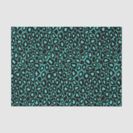 Papel De Seda Impressão animal da cerceta e do leopardo preto