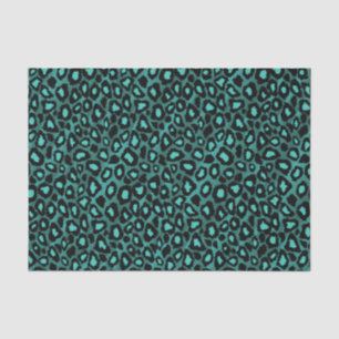 Papel De Seda Impressão animal da cerceta e do leopardo preto