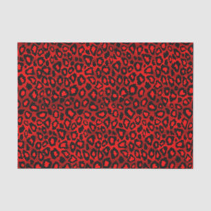 Papel De Seda Impressão animal do gato selvagem vermelho escuro