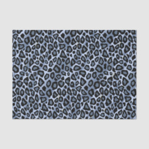 Papel De Seda Impressão animal do leopardo azul e preto