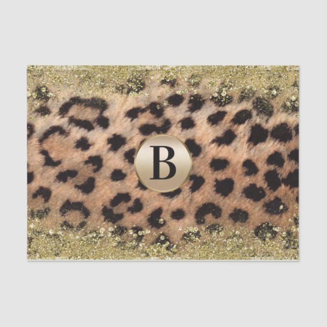 Papel De Seda Impressão Animal Leopardo Guepardo Glitter Dourado (Frente )