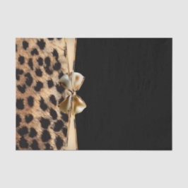 Papel De Seda Impressão Animal Leopardo Onça-preta-e-dourada
