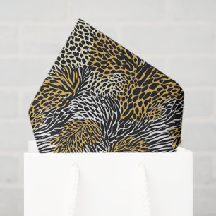 Papel De Seda Impressão animal mista Zebra Leopard Tiger Mistura