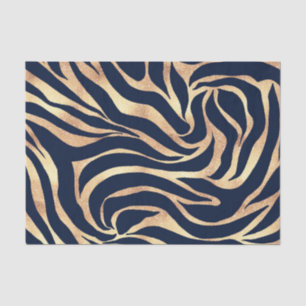 Papel De Seda Impressão Animal Nay-Blue Elegante Glitter Zebra