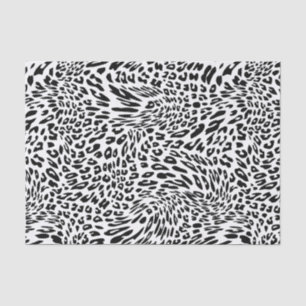 Papel De Seda Impressão animal preto e branco do leopardo