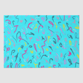 Papel De Seda Impressão azul com Vibes 90s