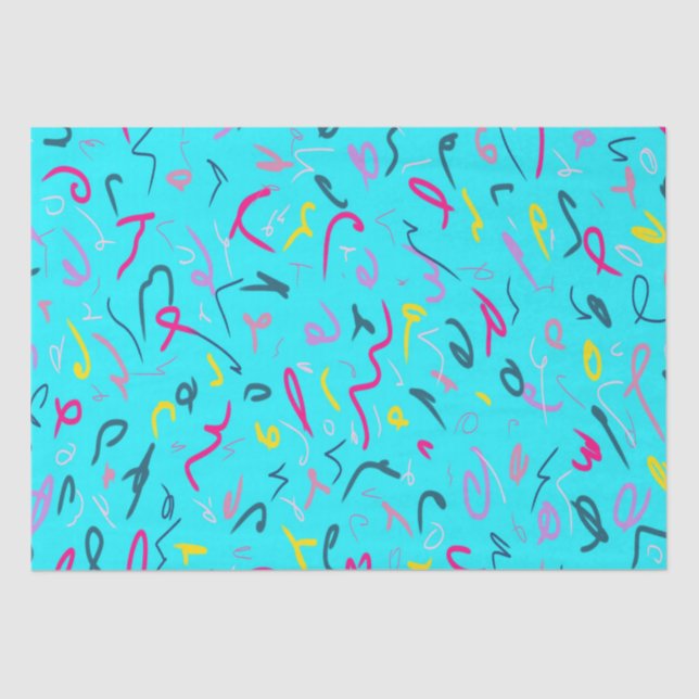 Papel De Seda Impressão azul com Vibes 90s (Frente )