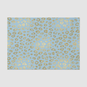 Papel De Seda Impressão azul Dourado do leopardo de Ombre