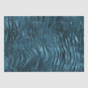 Papel De Seda Impressão Blue Sparkle Zebra