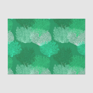 Papel De Seda Impressão coral do fã, turquesa, máscaras do ve
