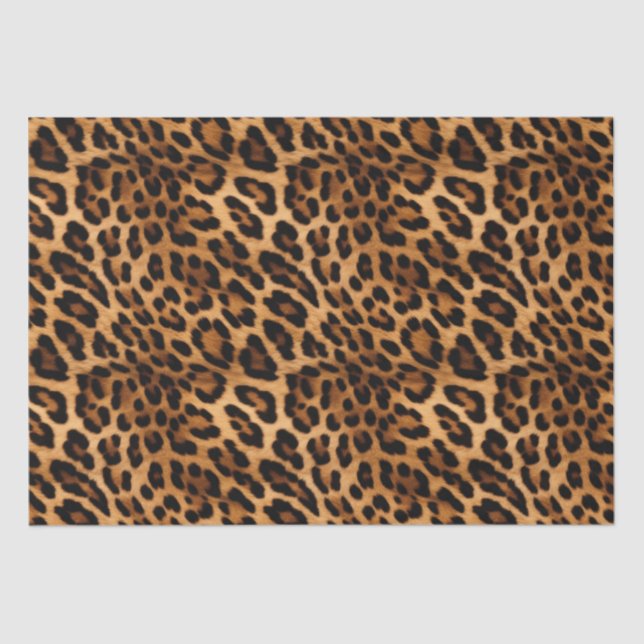 Papel De Seda Impressão de Animais Castanhos Leopardo (Frente )