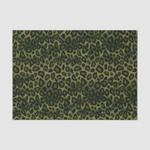 Papel De Seda Impressão de animais de leopardo verde-oliva e pr
