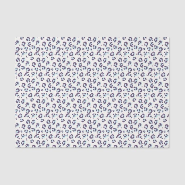 Papel De Seda Impressão de Animais Leopardo-da-Neve Branca (Frente )