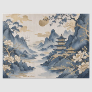 Papel De Seda Impressão de Arte Asiática