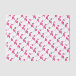 Papel De Seda Impressão de Ave Tropical de Flamingo, Rosa Quente