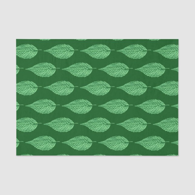 Papel De Seda Impressão de Beech Leaf Chalk, Deep Emerald Green (Frente )