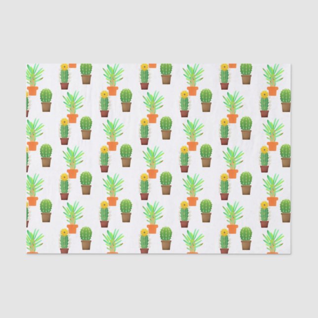 Papel De Seda Impressão de Cactus (Frente )
