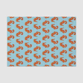 Papel De Seda impressão de cavalo de mar laranja