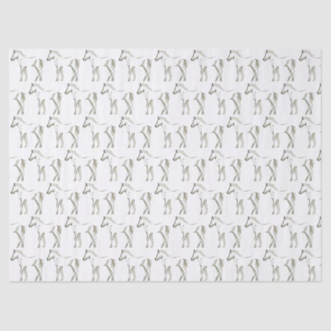 Papel De Seda Impressão de Cavalo Patterado com Taupe Fofado (Frente )