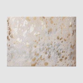 Papel De Seda Impressão de Couro de Vaca Dourado Metálico