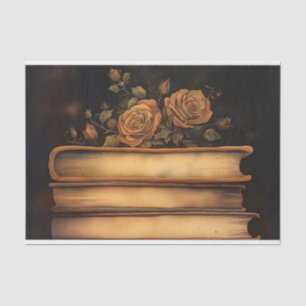 Papel De Seda Impressão de Decoupage de Livro Floral Russo Vinta