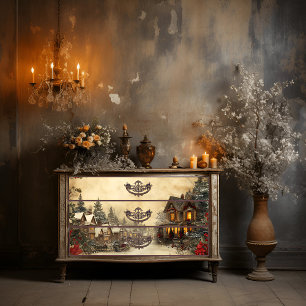 Papel De Seda Impressão de Decoupage de Paisagem de Natal Vitori