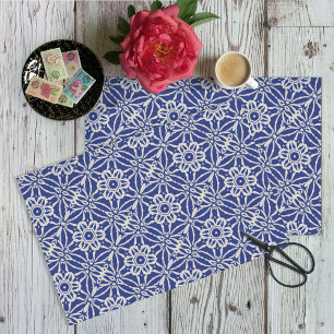 Papel De Seda Impressão de Estilo Azul Escuro / de Batik Natural