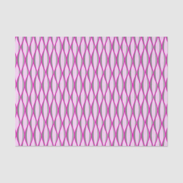 Papel De Seda Impressão de fita do século médio - rosa e cinza / (Frente )