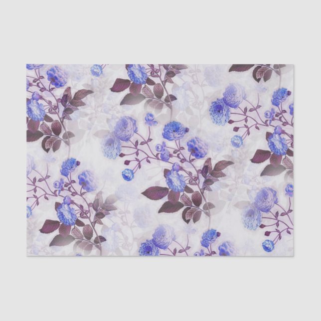 Papel De Seda Impressão de Flor Roxo bonito (Frente )
