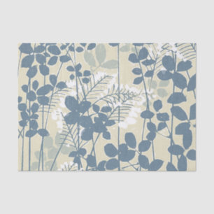 Papel De Seda Impressão de Flores Azuis Florais de Arte Japones