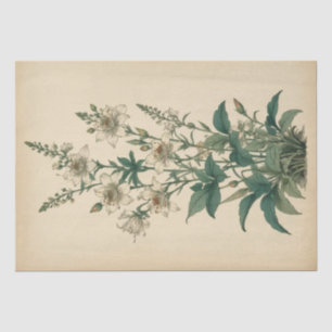 Papel De Seda Impressão de Flores Silvestres Vintage