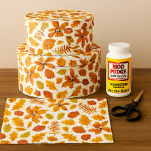 Impressão de Folha de Outono em Branco Artesanato 