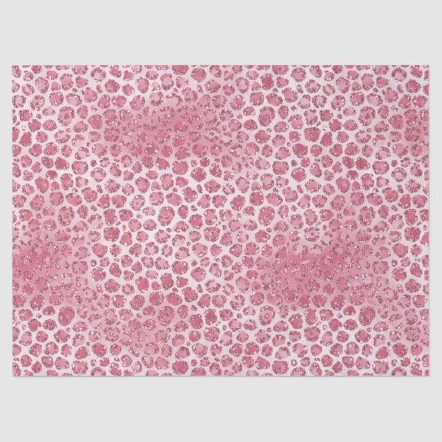 Papel De Seda Impressão de Leopard com Lâmpada Rosa Brilhante    (Frente )