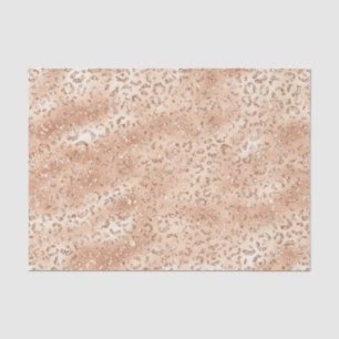 Papel De Seda Impressão de Leopardo Brilho Falso Dourado Rosa