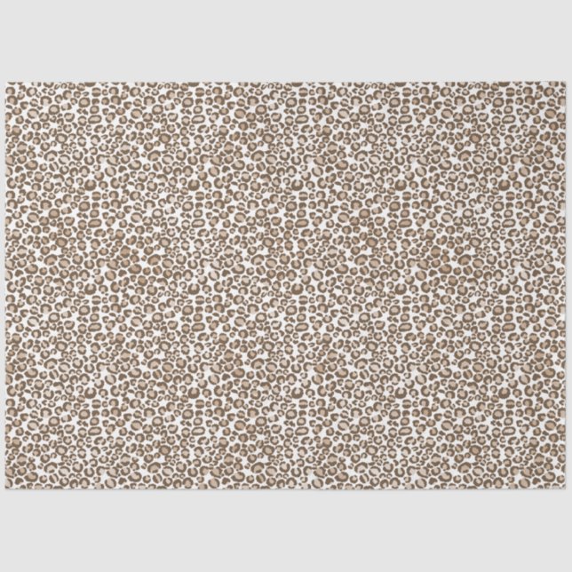 Papel De Seda Impressão de Leopardo Castanho de Chocolate (Frente )