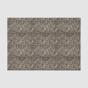 Papel De Seda Impressão de Leopardo Pequeno Metálico Glam