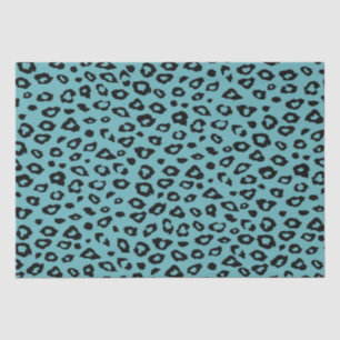 Papel De Seda Impressão de Leopardo Preto Aqua