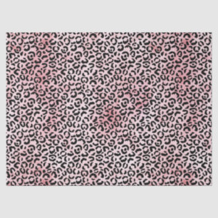 Papel De Seda Impressão de Leopardo Preto Rosa Menor